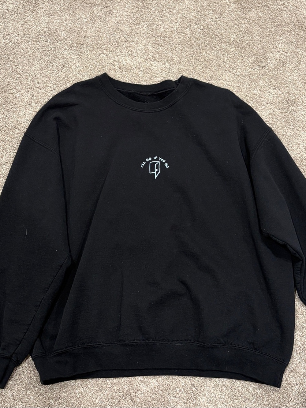 LONELY GHOST Black Crewneck Sweatshirt